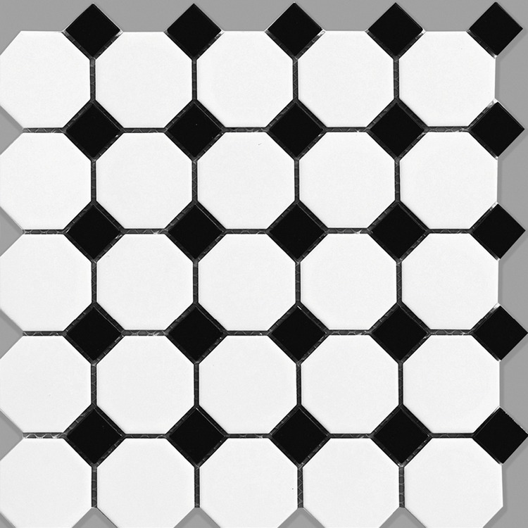 모자이크 화이트·블랙 무광 포세린 · 300×300