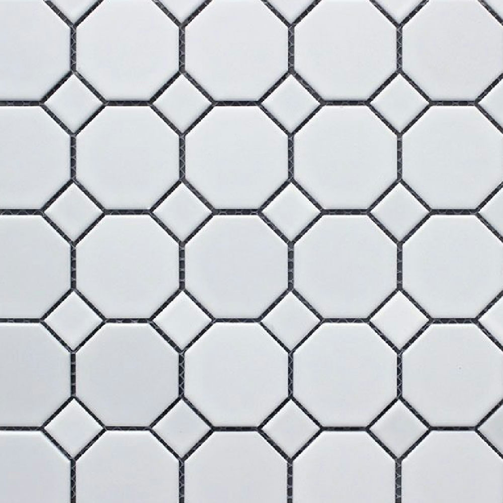 모자이크 화이트·다크그레이 무광 포세린 · 311×311