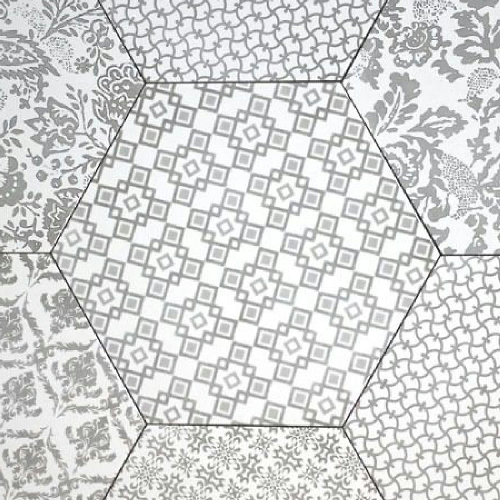 패턴 화이트·그레이 무광 포세린 · 400×350
