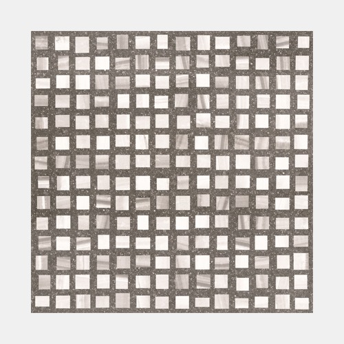 모자이크 차콜그레이·화이트·실버그레이 유광 유리 · 600×600
