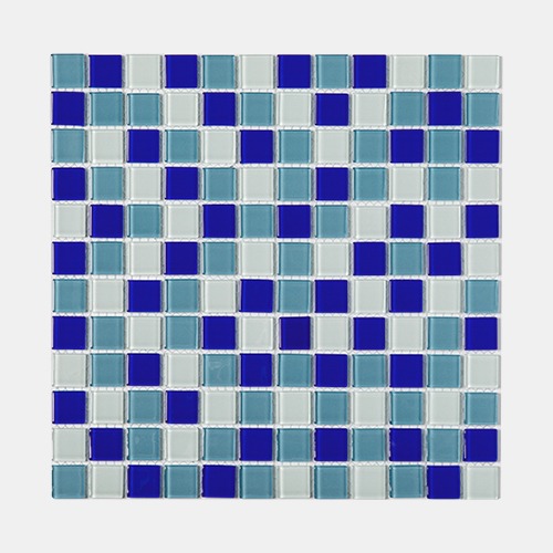 모자이크 화이트·코발트블루·스카이블루 유광 유리 · 23×23